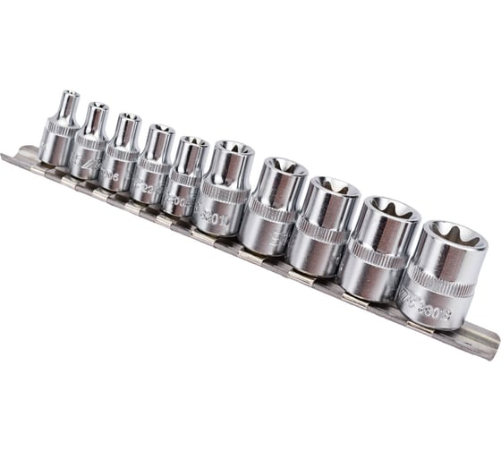 Набор торцевых головок TORX 1/4"-3/8", E4-E18, 10 шт. JTC 3901