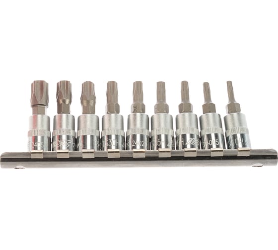 Набор 5-гранных насадок TORX 1/4", TS10H-TS50H, 9 шт. /1/10/60- JTC-3303