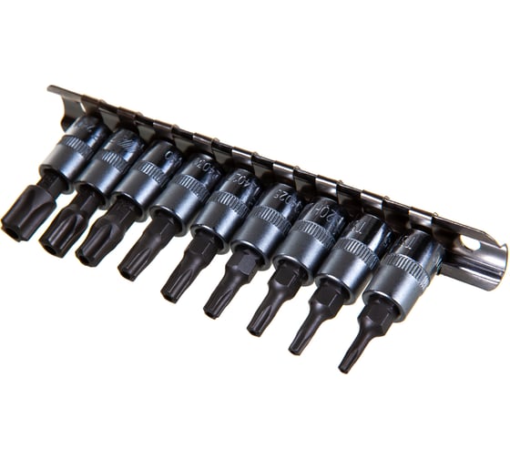 Набор 5-гранных насадок TORX 1/4", TS10H-TS50H, 9 шт. /1/10/60- JTC-3303