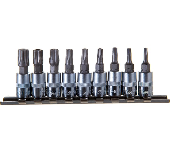 Набор 5-гранных насадок TORX 1/4", TS10H-TS50H, 9 шт. /1/10/60- JTC-3303