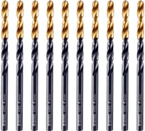 Сверло по металлу Golden Tip 4 мм, HSS-Tin, 10 шт, DIN 338 Denzel 717209
