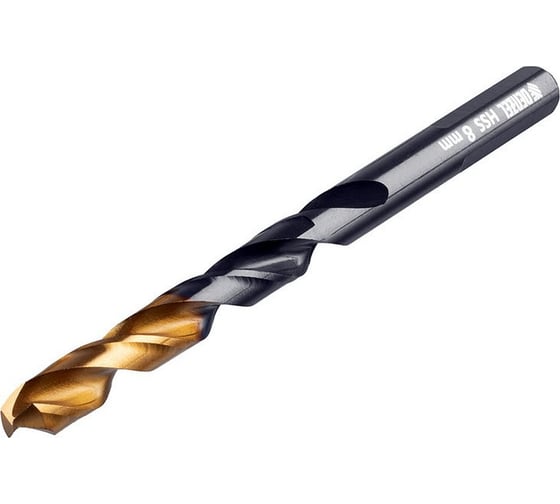 Сверло по металлу Golden Tip 8 мм, HSS-Tin, 8 шт, DIN 338 Denzel 717219