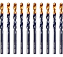 Сверло по металлу Golden Tip 6 мм, HSS-Tin, 10 шт, DIN 338 Denzel 717215