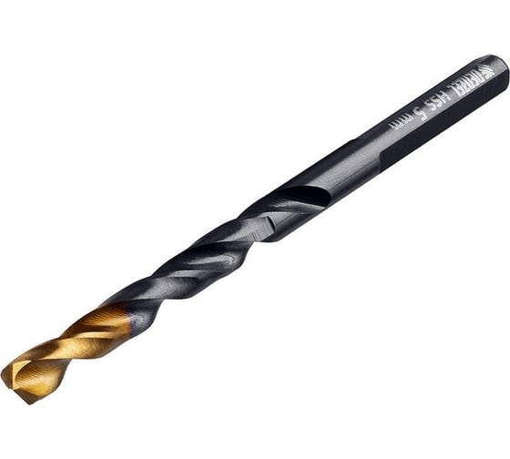 Сверло по металлу Golden Tip 5 мм, HSS-Tin, 10 шт, DIN 338 Denzel 717213