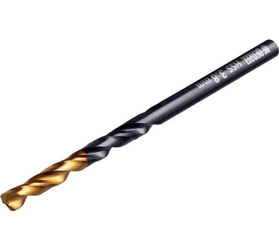 Сверло по металлу Golden Tip 3.8 мм, HSS-Tin, 10 шт, DIN 338 Denzel 717208