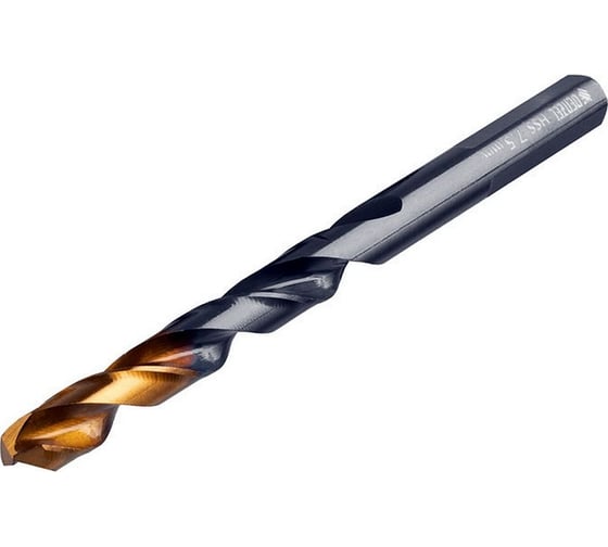 Сверло по металлу Golden Tip 7.5 мм, HSS-Tin, 8 шт, DIN 338 Denzel 717218