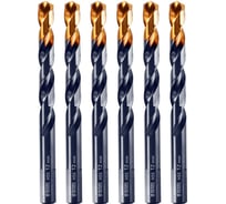 Сверло по металлу Golden Tip 12 мм, HSS-Tin, 6 шт, DIN 338 Denzel 717224