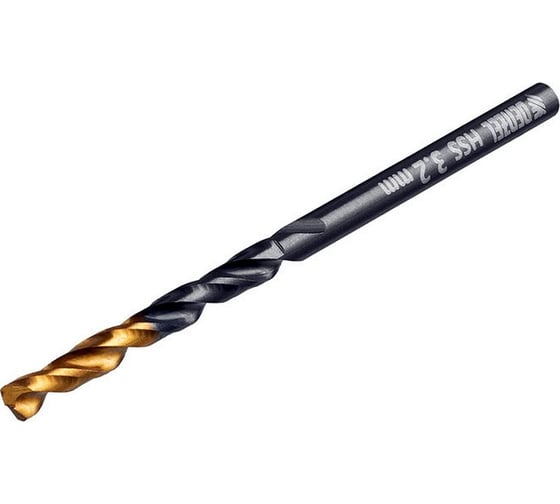Сверло по металлу Golden Tip 3.2 мм, HSS-Tin, 10 шт, DIN 338 Denzel 717206