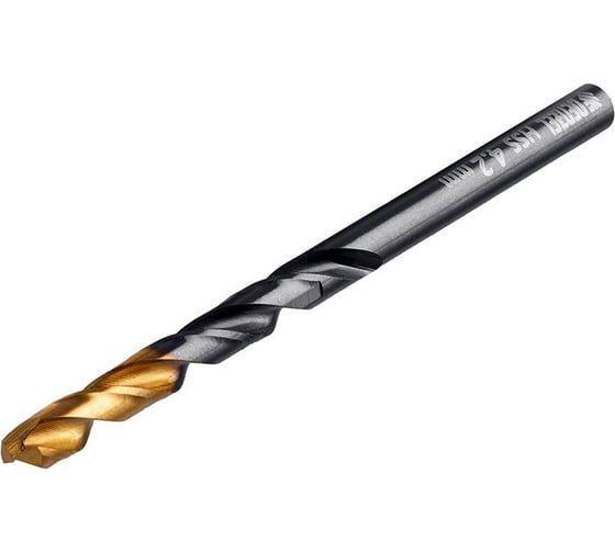 Сверло по металлу Golden Tip 4.2 мм, HSS-Tin, 10 шт, DIN 338 Denzel 717210