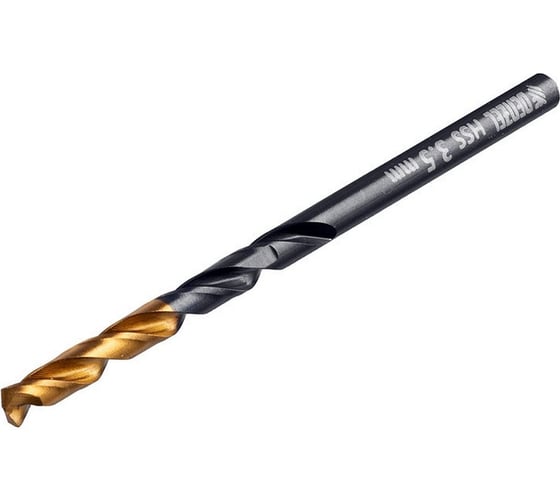 Сверло по металлу Golden Tip 3.5 мм, HSS-Tin, 10 шт, DIN 338 Denzel 717207