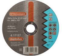 Круг отрезной по нержавеющей стали SP-Novorapid (150x1x22.2 мм) Metabo 617127000