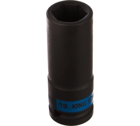 Торцевая ударная глубокая шестигранная головка 1/2", 19мм KING TONY 443519M