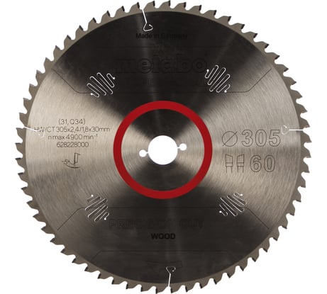 Диск пильный по дереву (305x2.4х30 мм; Z60WZ) Metabo 628228000