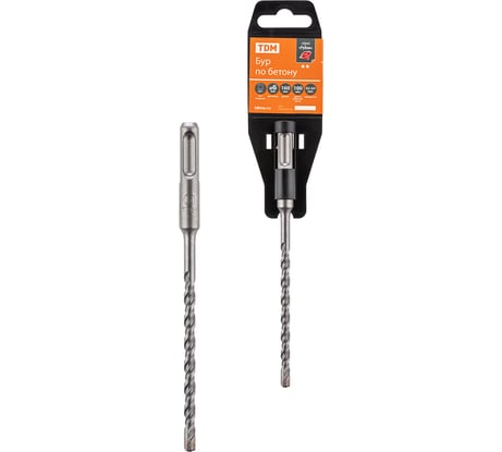 Бур по бетону Рубин 6x160x100 мм, SDS-Plus, 4 резца, пластиковый держатель, 1 шт TDM ELECTRIC SQ1094-0202