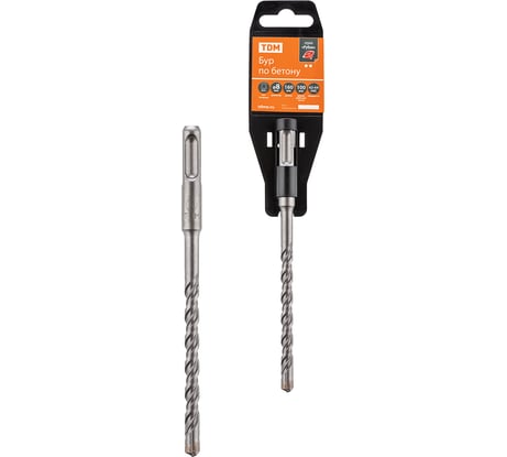 Бур по бетону Рубин 8x160x100 мм, SDS-Plus, 4 резца, пластиковый держатель, 1 шт TDM ELECTRIC SQ1094-0205
