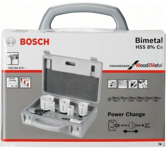 Набор коронок Progressor 6 шт. Bosch 2608584670