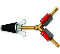 Коническая газоконтрольная пробка с двойным краном и насадкой для шланга Rothenberger 351232