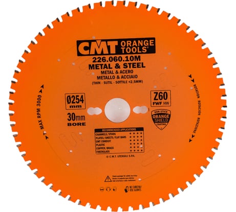 Диск пильный по металлу (254x30x2.2/1.8 мм; Z60; 8FWF) CMT 226.060.10M