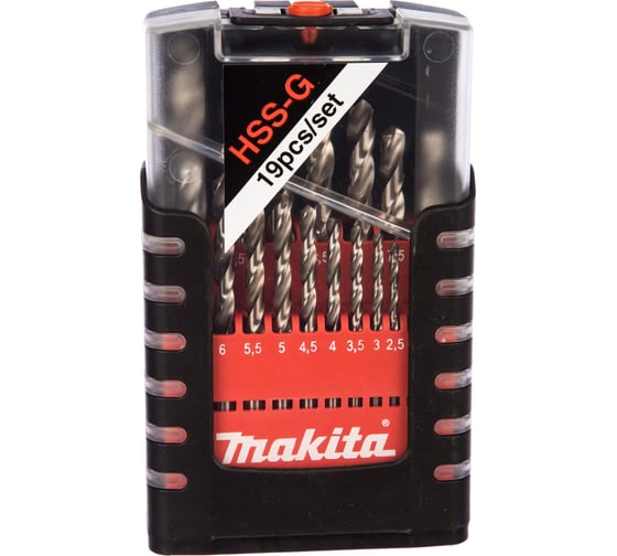 Набор сверл по металлу 19шт, HSS, 1-10мм, M-Force Makita D-29876