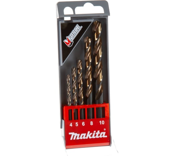 Набор сверл по металлу 5шт, HSS, 4-10мм, M-Force Makita D-30508
