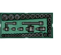 Инструментальный набор в лотке 36 предметов, под воротки 3/8" и 1/2" Sata 9914