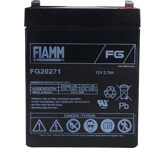 Аккумуляторная батарея 12В, 2.7 А*ч FIAMM FG20271