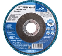 Круг лепестковый торцевой циркониевый 125 мм, р40 vertextools 13125-40