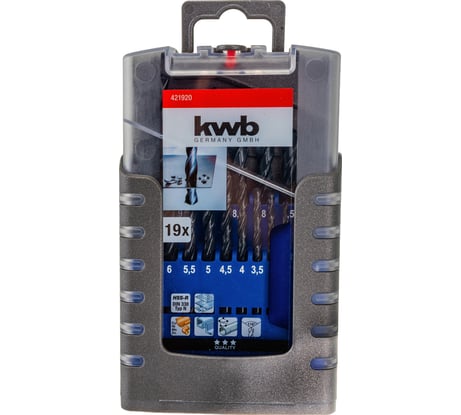 Сверла по металлу (19 шт; 1-10 мм; HSS) KWB 4219-20