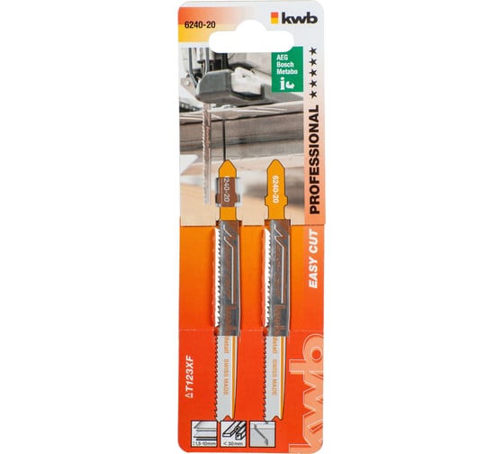 Пилка по металлу (2 шт; S20) для лобзика KWB T123X 6240-20