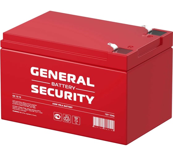 Аккумуляторная батарея General Security GS12-12 12В, 12 Ач УТ-00000508