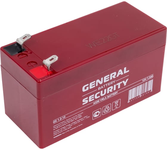 Аккумуляторная батарея General Security GS1.2-12 12В, 1.2 Ач УТ-00001371 1