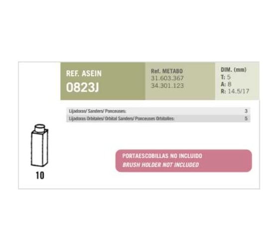 Комплект графитовых щеток 2 шт, Metabo, OEM 31603367 Asein 0823J