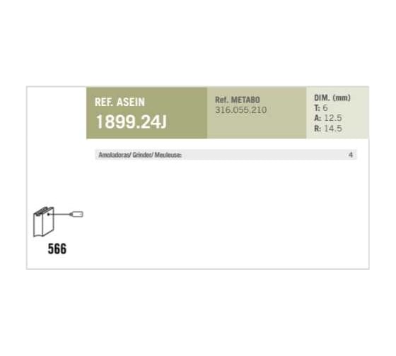 Комплект графитовых щеток 2 шт, Metabo, OEM 316055210/as Asein 1899.24J