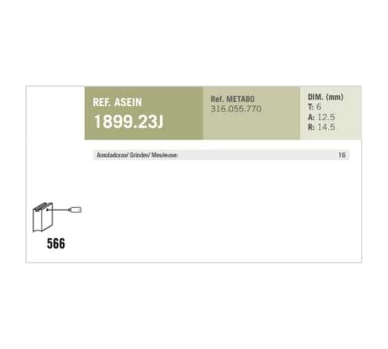 Комплект графитовых щеток 2 шт, Metabo, OEM 316055770/as Asein 1899.23J