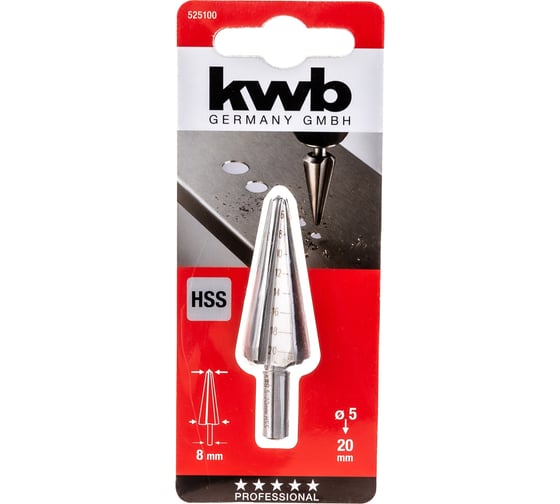 Сверло конусное HSS (6-20 мм) KWB 5251-00