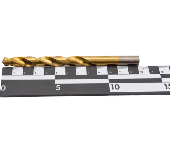 Сверло по металлу 5 шт, 10 мм, титан+кобальт, Р6М5 vertextools 666-10