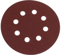 Круг абразивный перфорированный под липучку 100 шт, 125 мм, Р180 vertextools 12801-180