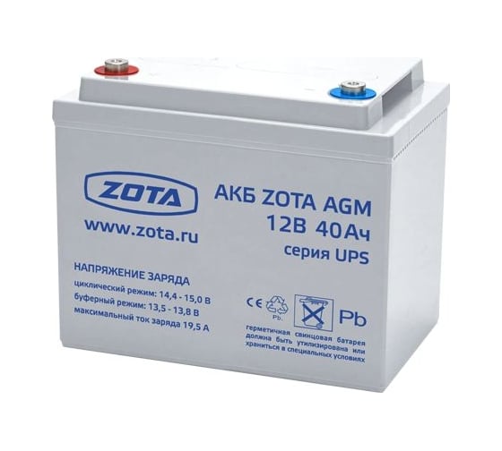 Аккумуляторная батарея AGM 40-12 ZOTA 37310 AB3481101040