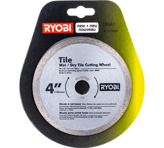 Диск алмазный (102х16 мм) для плиткореза ONE+ Ryobi TSBA1 5132002473