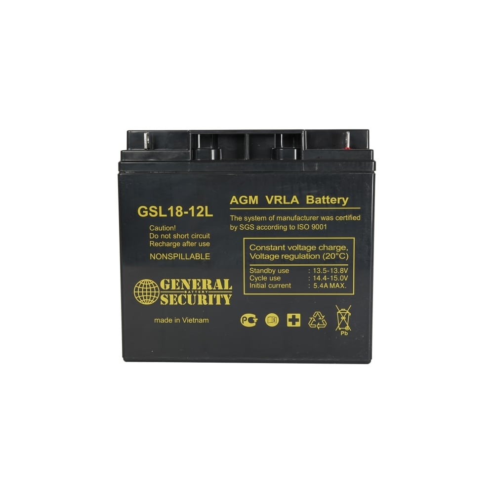 Аккумулятор для ИБП General Security GSL18-12L 12В, 18 Ач УТ-00000533 ...
