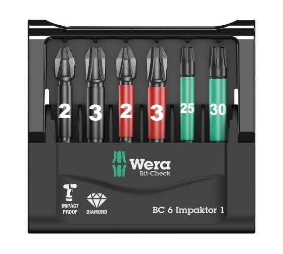 Набор насадок MINI-CHECK IMPAKTOR 6 шт WERA WE-073890