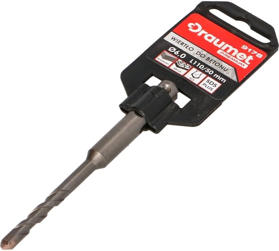 Бур PREMIUM SDS+ 2 резца, 6x50x110 мм DRAUMET 9178