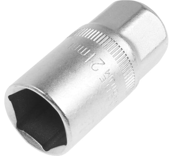 Головка свечная шестигранная, под квадрат 1/2", 21 мм, CrV ТУНДРА 1123592