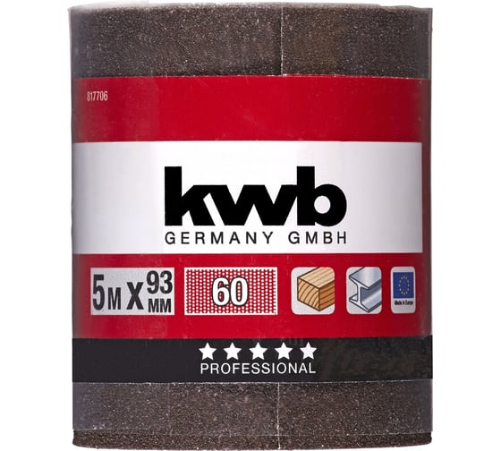 Бумага наждачная (5 м; 93 мм; К 60) KWB 8177-06