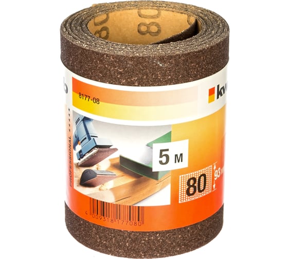 Бумага наждачная (5 м; 93 мм; К 80) KWB 8177-08 1