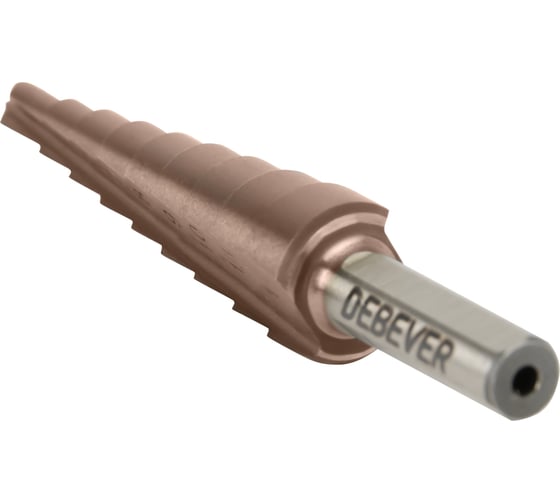 Сверло ступенчатое с прямой канавкой, 4-12 мм, 9 ступеней, HSS-Co DeBever Machining Solutions DB-CT4129