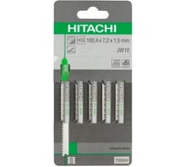 Пилки для лобзика 5шт JW10 HCS/T101B/75 мм, пластик, фанера Hitachi HTC-750044