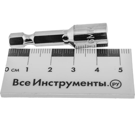 Биты "МАСТЕР" с торцовой головкой, магнитные, Cr-V, тип хвостовика E 1/4", 6х45мм, 2шт Зубр 26392-06-02