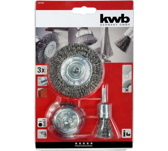 Набор щеток 3 шт KWB 5975-00