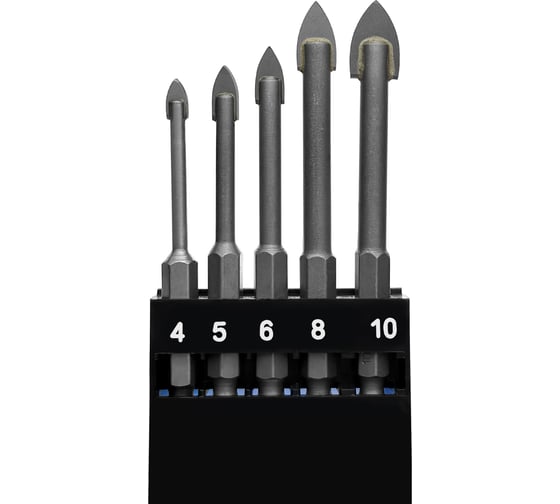 Набор сверл по стеклу 5 шт vertextools 0088-5